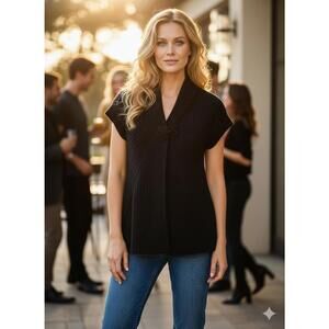 Rebecca Taylor Black Wool Cashmere Rabbit Hair Knit Floral Shrug Cardigan Size S